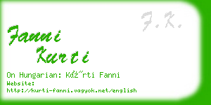 fanni kurti business card